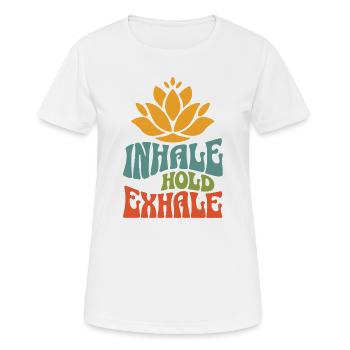 Namasté Lotus Flower Bohème Méditation Yoga Vintage - T-shirt respirant Femme - blanc - Devant - AI Model Female 172 dark (172cm)