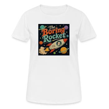La fusée ennuyeuse – Voyage spatial rétro - T-shirt respirant Femme - blanc - Devant - AI Model Female 172 dark (172cm)