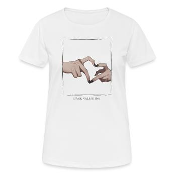 Dark Valentine's Heart Hands - Women's Breathable T-Shirt - white - Front - AI Model Female 172 dark (172cm)