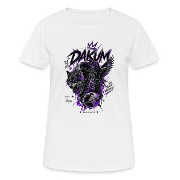 DAKUM Demonic Wolf in the Glow of Night - Women's Breathable T-Shirt - white - Front - AI Model Female 172 dark (172cm)