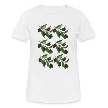 Olive Branch Pattern - Women's Breathable T-Shirt - white - Front - AI Model Female 172 dark (172cm)