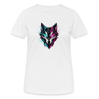 Wolf Head Neon - Women's Breathable T-Shirt - white - Front - AI Model Female 172 dark (172cm)