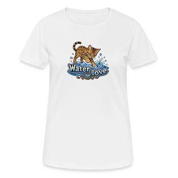 Retro Pixel Art Bengal Cat in Water - Women's Breathable T-Shirt - white - Front - AI Model Female 172 dark (172cm)