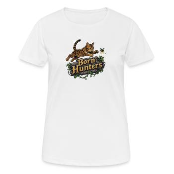 8-Bit Pixel Art Bengal Cat Hunting - Women's Breathable T-Shirt - white - Front - AI Model Female 172 dark (172cm)