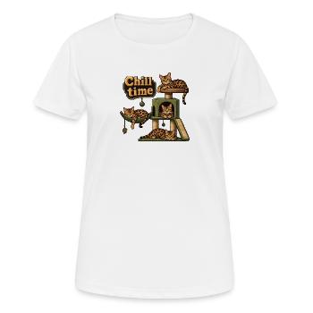 Pixel Art Bengal Cats Cat Scratching Post - Women's Breathable T-Shirt - white - Front - AI Model Female 172 dark (172cm)