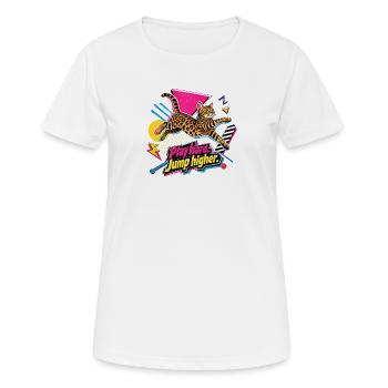 90s Memphis Bengal Cat - Women's Breathable T-Shirt - white - Front - AI Model Female 172 dark (172cm)
