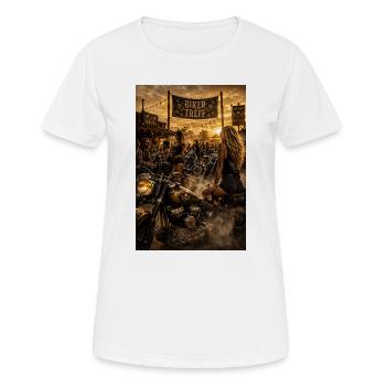 Dames motardes - T-shirt respirant Femme - blanc - Devant - AI Model Female 172 dark (172cm)