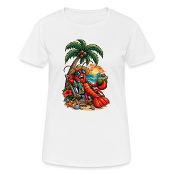Homard hawaïen sur la plage - T-shirt respirant Femme - blanc - Devant - AI Model Female 172 dark (172cm)