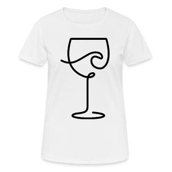 Wine glass for wine lovers and time-out - Women's Breathable T-Shirt - white - Front - AI Model Female 172 dark (172cm)