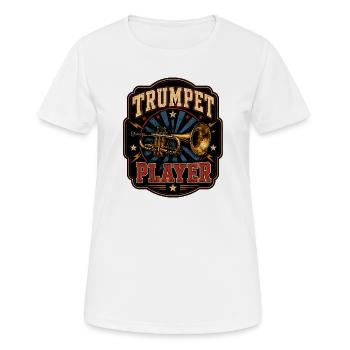 Trompettiste de musique de style poche - T-shirt respirant Femme - blanc - Devant - AI Model Female 172 dark (172cm)
