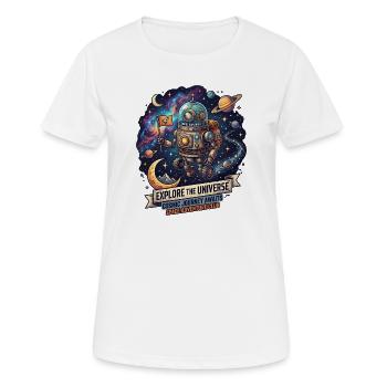 Cosmos Adventure Robot Explorer - Women's Breathable T-Shirt - white - Front - AI Model Female 172 dark (172cm)