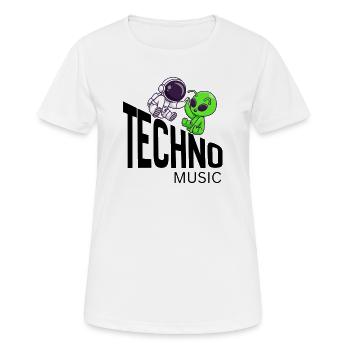 Cosmic Buddy: Astronaut & Alien - Women's Breathable T-Shirt - white - Front - AI Model Female 172 dark (172cm)