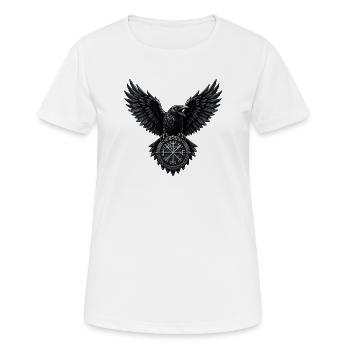 Raven Storm with Vegvisir Shield - Women's Breathable T-Shirt - white - Front - AI Model Female 172 dark (172cm)