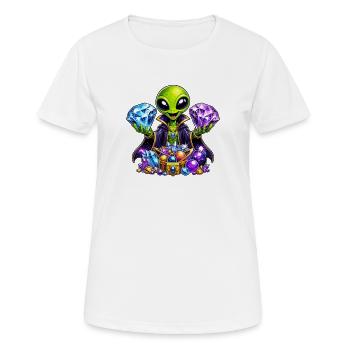 Mage du trésor extraterrestre - T-shirt respirant Femme - blanc - Devant - AI Model Female 172 dark (172cm)