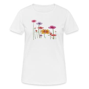 Fleurs sauvages colorées - T-shirt respirant Femme - blanc - Devant - AI Model Female 172 dark (172cm)