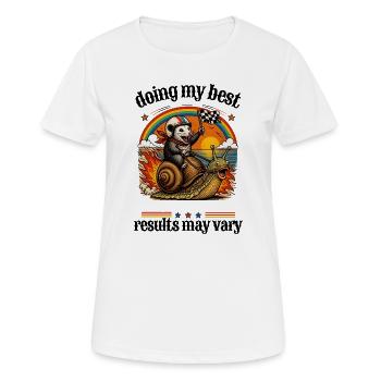 Rat de course sur un escargot - T-shirt respirant Femme - blanc - Devant - AI Model Female 172 dark (172cm)