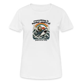 Grenouille sur arc-en-ciel - T-shirt respirant Femme - blanc - Devant - AI Model Female 172 dark (172cm)