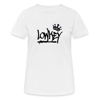Discret Graffiti Tag Krone Hip Hop (noir) - T-shirt respirant Femme - blanc - Devant - AI Model Female 172 dark (172cm)
