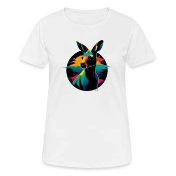 Kangourou portrait - T-shirt respirant Femme - blanc - Devant - AI Model Female 172 dark (172cm)