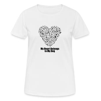 My Heart Belongs to My Dog - Women's Breathable T-Shirt - white - Front - AI Model Female 172 dark (172cm)