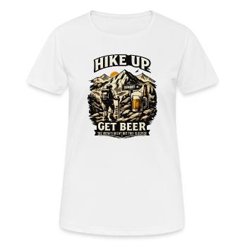 Hike Up Get Beer – Mountains and Beer - Women's Breathable T-Shirt - white - Front - AI Model Female 172 dark (172cm)