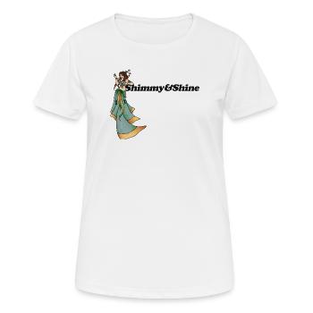 Shimmy Goddess in Green - Women's Breathable T-Shirt - white - Front - AI Model Female 172 dark (172cm)