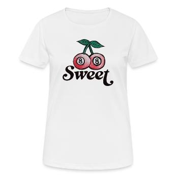 Sweet Cherry Duo Graphic on Apparel - Women's Breathable T-Shirt - white - Front - AI Model Female 172 dark (172cm)