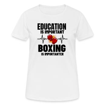 Funny Boxing Gift for Boxer and Boxing Coach - Women's Breathable T-Shirt - white - Front - AI Model Female 172 dark (172cm)