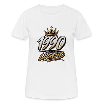 1990 Born: Legend with crown - Women's Breathable T-Shirt - white - Front - AI Model Female 172 dark (172cm)