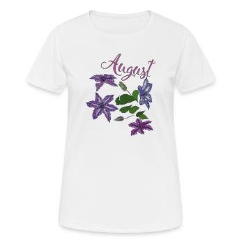 August - Women's Breathable T-Shirt - white - Front - AI Model Female 172 dark (172cm)