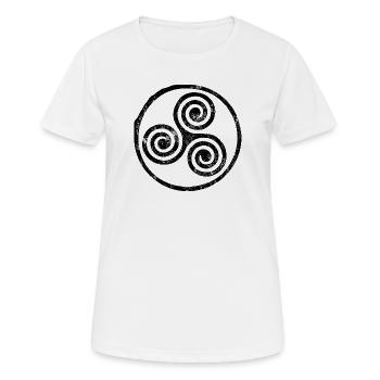Emblème en spirale du trisquet - T-shirt respirant Femme - blanc - Devant - AI Model Female 172 dark (172cm)