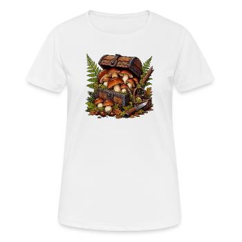Forest Mushroom Treasure Chest - Women's Breathable T-Shirt - white - Front - AI Model Female 172 dark (172cm)
