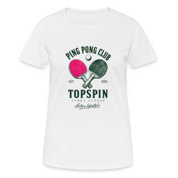 Ping Pong Club Topspin Vintage - Women's Breathable T-Shirt - white - Front - AI Model Female 172 dark (172cm)