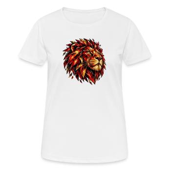 Geometric Fire Lion Pattern - Women's Breathable T-Shirt - white - Front - AI Model Female 172 dark (172cm)