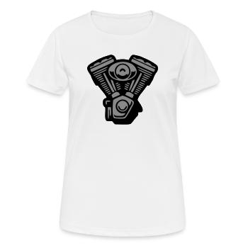 V2 Engine Block Graphics - Women's Breathable T-Shirt - white - Front - AI Model Female 172 dark (172cm)
