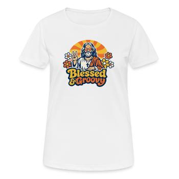 Groovy Jesus Peace - T-shirt respirant Femme - blanc - Devant - AI Model Female 172 dark (172cm)