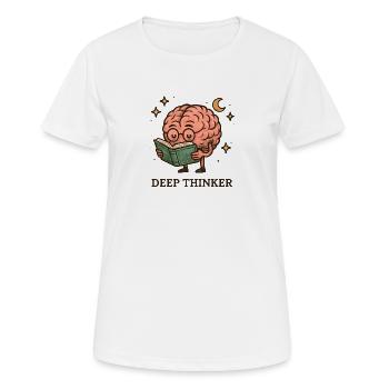 Deep thinker brain while reading - Women's Breathable T-Shirt - white - Front - AI Model Female 172 dark (172cm)