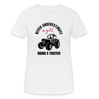 Tractor Girl Power - Women's Breathable T-Shirt - white - Front - AI Model Female 172 dark (172cm)