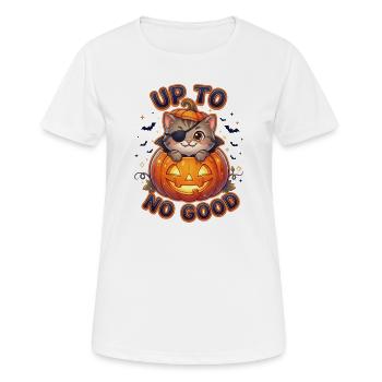 Up To No Good Halloween Cat - Women's Breathable T-Shirt - white - Front - AI Model Female 172 dark (172cm)