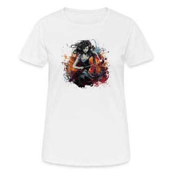 Cello player Cellist-musician - Women's Breathable T-Shirt - white - Front - AI Model Female 172 dark (172cm)