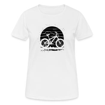 Mountain Biking Sketch - Women's Breathable T-Shirt - white - Front - AI Model Female 172 dark (172cm)