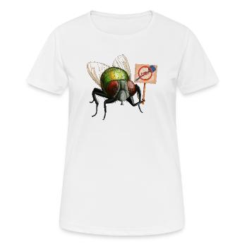 The Fly Protestor - Women's Breathable T-Shirt - white - Front - AI Model Female 172 dark (172cm)