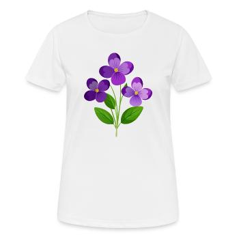 Violets Flower - Women's Breathable T-Shirt - white - Front - AI Model Female 172 dark (172cm)