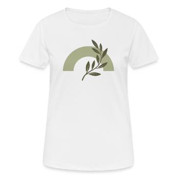 Olive bow and minimalist branch - Women's Breathable T-Shirt - white - Front - AI Model Female 172 dark (172cm)