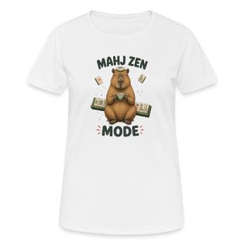 Mahjong Mahj Zen Mode Capybara - T-shirt respirant Femme - blanc - Devant - AI Model Female 172 dark (172cm)