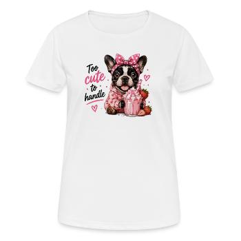 Too Cute To Handle French Bulldog Strawberry - Women's Breathable T-Shirt - white - Front - AI Model Female 172 dark (172cm)