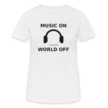 Musique allumée - Monde éteint - T-shirt respirant Femme - blanc - Devant - AI Model Female 172 dark (172cm)