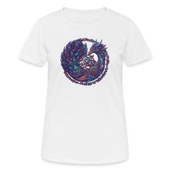 Cosmic Phoenix in the Circle of the Stars - Women's Breathable T-Shirt - white - Front - AI Model Female 172 dark (172cm)