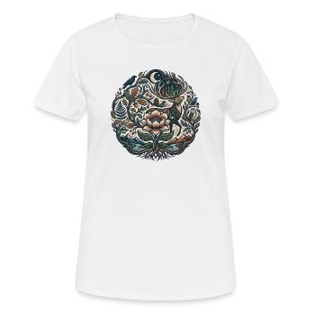 Sentier des Fleurs de la Forêt Lunaire - T-shirt respirant Femme - blanc - Devant - AI Model Female 172 dark (172cm)