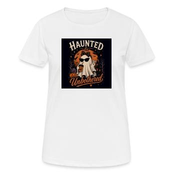 Haunted & Unbothered Halloween - Women's Breathable T-Shirt - white - Front - AI Model Female 172 dark (172cm)